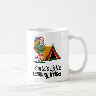 Santa’s Little Camping Helper Christmas Design Coffee Mug