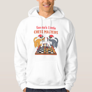 Santa’s Little Chess Masters Cat Holiday Design Hoodie