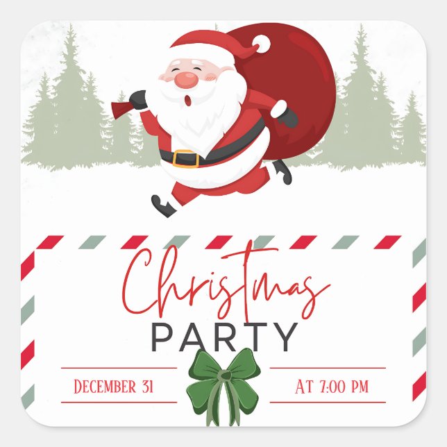 Santa’s Little Cozy Mood  Square Sticker (Front)