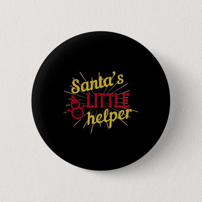 Santa’s Little Helper 2 Inch Round Button (Front)