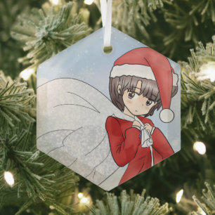 Santa’s Little Helper Glass Ornament