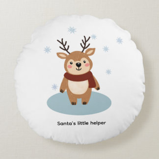 Santa’s Little Helper Round Pillow