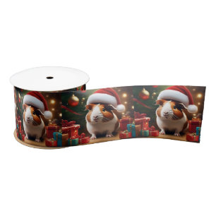 "Santa’s Little Helper: The Christmas Guinea Pig" Satin Ribbon