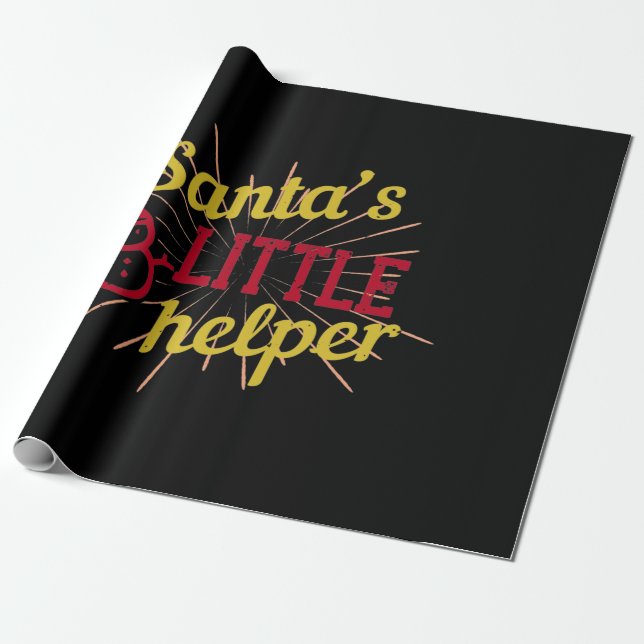 Santa’s Little Helper Wrapping Paper (Unrolled)