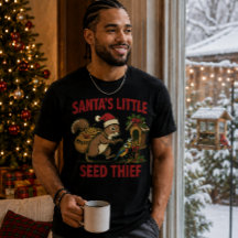 Santa’s Little Seed Thief Funny Christmas T-Shirt