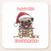 Santa’s Little Troublemaker – Funny Christmas Pug 