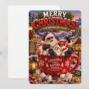 Santa’s Merry Adventures Cozy Cocoa Christmas Holiday Card
