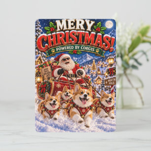 Santa’s Merry Adventures   Powered by Corgis Holiday Card