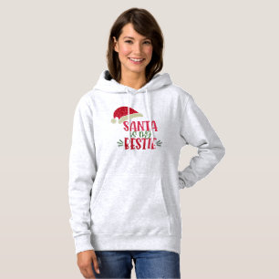 "Santa’s My Bestie" Hoodie - Glitter Christmas