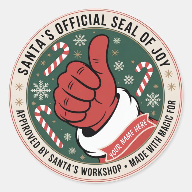 👍 Santa’s Official Seal of Joy Sticker (Front)