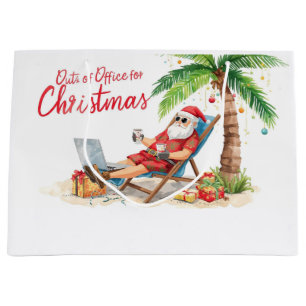 Santa’s Online Computer Lovers Merry Christmas! Large Gift Bag