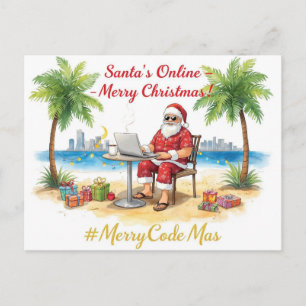 Santa’s Online Programmer Merry Christmas! Holiday Postcard