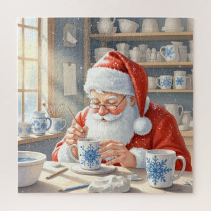 Santa’s Pottery Workshop: Hand-Painted Ceramic Jigsaw Puzzle