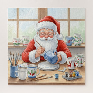 Santa’s Pottery Workshop: Hand-Painted Ceramic Jigsaw Puzzle