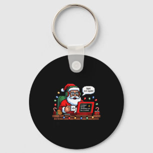 Santa s Rebooting Support Tech Joke Keychain