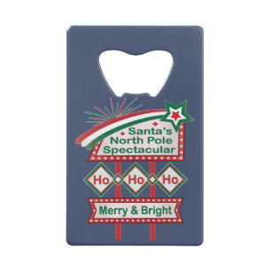 Santa’s Retro Marquee – Ho Ho Ho Merry & Bright Credit Card Bottle Opener