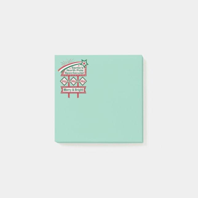 Santa’s Retro Marquee – Ho Ho Ho Merry & Bright Post-it Notes (Front)