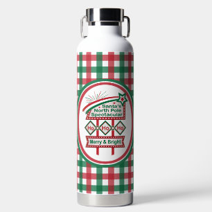 Santa’s Retro Marquee – Ho Ho Ho Merry & Bright Water Bottle