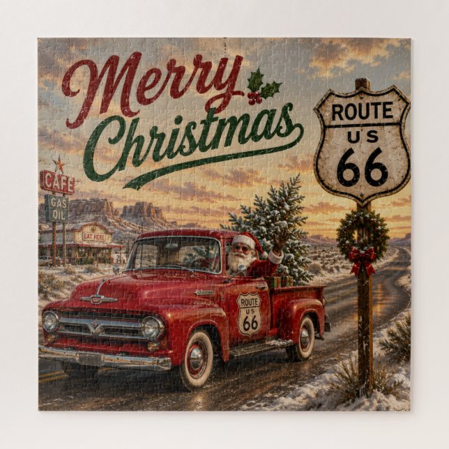 Santa’s Route 66 Christmas Puzzle (Vertical)