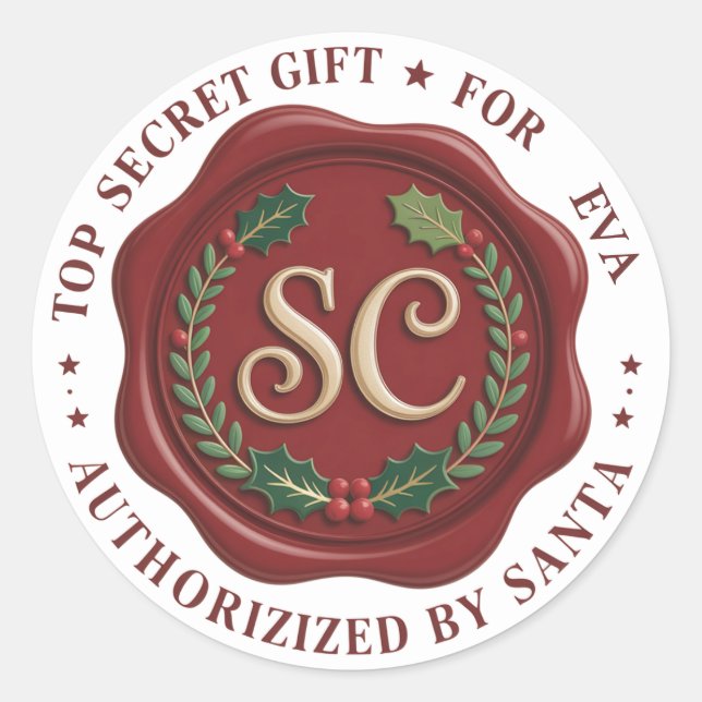 🕵️ Santa’s Secret Gift Tag Sticker (Front)