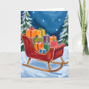 Santa’s Sleigh Merry Christmas Card