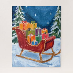 Santa’s Sleigh Merry Christmas  Jigsaw Puzzle