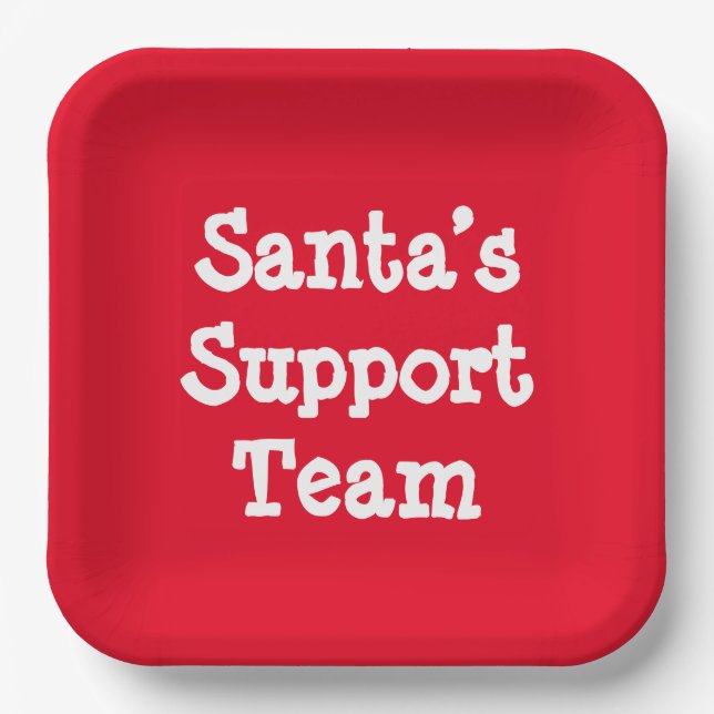 Santa’s Support Team Paper Plate (Front)