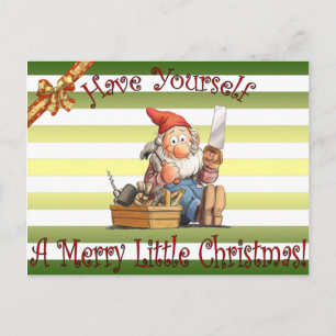 Santa’s Workshop Elfs ~ Toolbox Elf ~ Christmas ~ Holiday Postcard