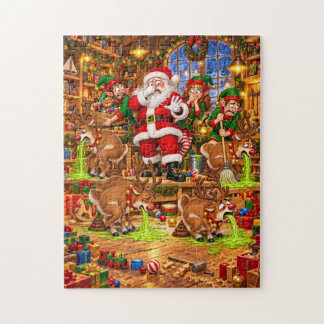 Santa’s Workshop Sick Reindeer Christmas Chaos  Jigsaw Puzzle