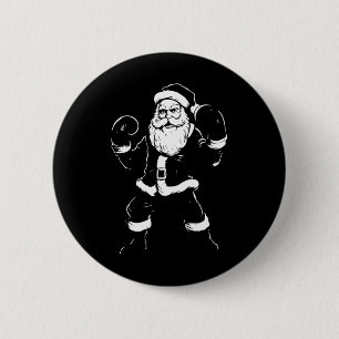 Santa Santa, Boxer Boxing Kickboxing Christmas Mar 2 Inch Round Button