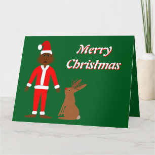 Santa Sasquatch and Jackalope Christmas Custom Card