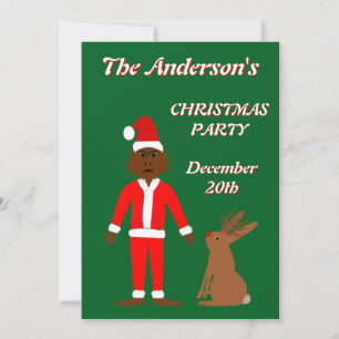 Santa Sasquatch and Jackalope Christmas Custom Invitation