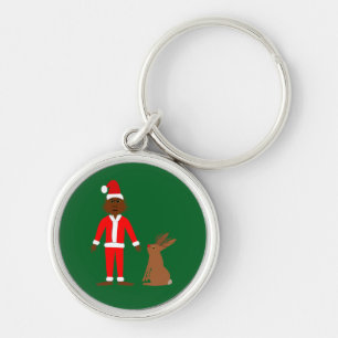 Santa Sasquatch and Jackalope Christmas Keychain