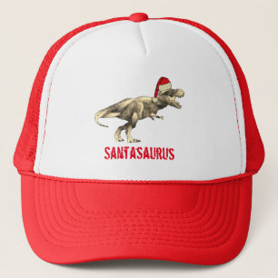 Santa saurus Christmas Dinosaur Scary T Rex Elf Trucker Hat