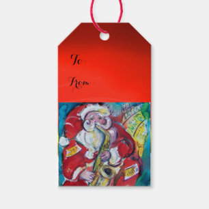 SANTA & SAX, CHRISTMAS PARTY GIFT TAGS