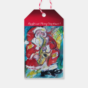 SANTA & SAX, CHRISTMAS PARTY GIFT TAGS