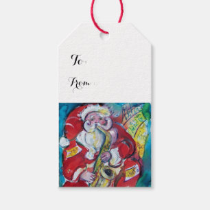 SANTA & SAX, CHRISTMAS PARTY GIFT TAGS
