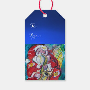 SANTA & SAX, CHRISTMAS PARTY GIFT TAGS