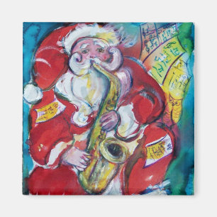 SANTA & SAX, CHRISTMAS PARTY MAGNET