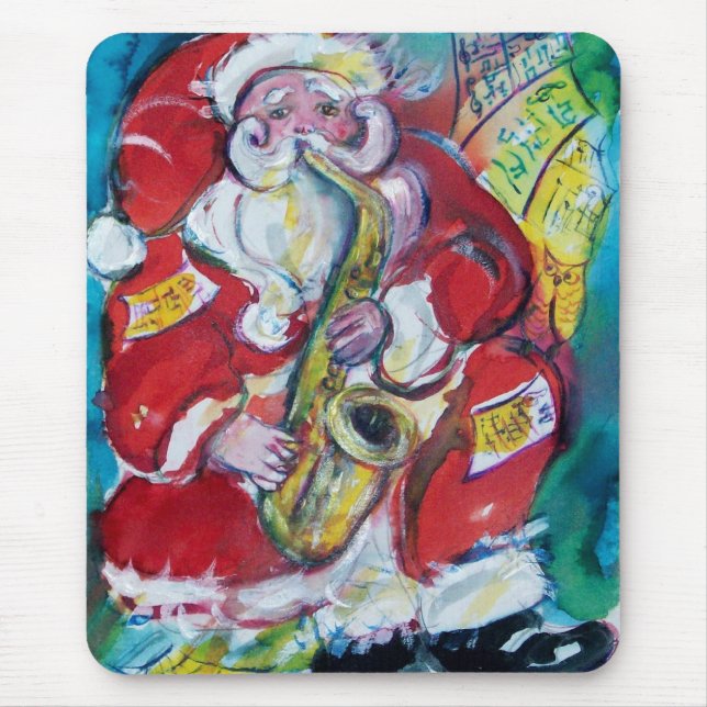SANTA & SAX, CHRISTMAS PARTY MOUSE PAD (Front)
