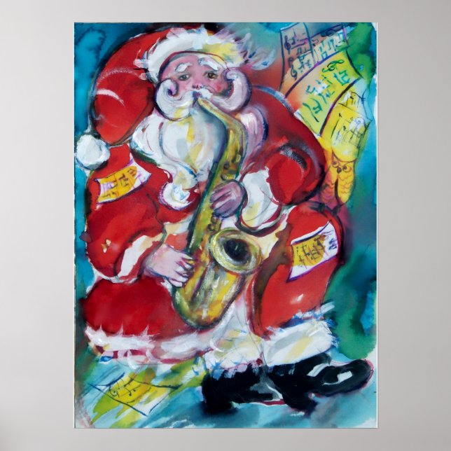 SANTA & SAX, CHRISTMAS PARTY POSTER (Front)