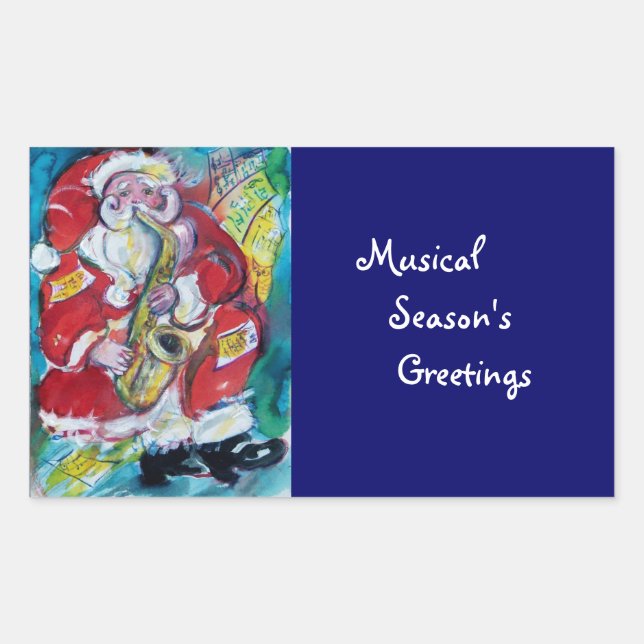 SANTA & SAX, CHRISTMAS PARTY STICKER (Front)