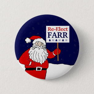 Santa Says Re-Elect a Progressive Congress 2 Inch Round Button
