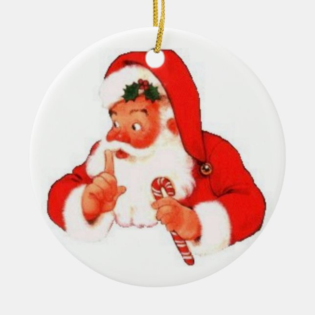 Santa Says Shhhhh... Ornament (Front)