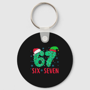 Santa Says Six Seven 67 Meme Christmas Holiday 6 7 Keychain