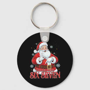 Santa Says Six Seven 67 Meme Christmas Holiday 6 7 Keychain
