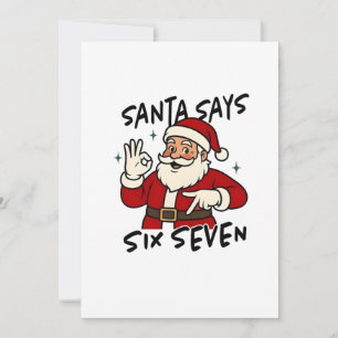 Santa Says Six Seven 6 7 Funny Brainrot Christmas Thank You Card