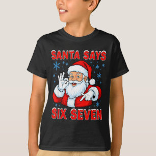 Santa Says Six Seven Funny Gen Z Christmas Gag Bra T-Shirt