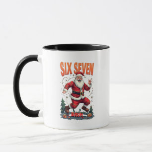🎅Santa Says Six Seven Meme Funny Santa Holding  Mug