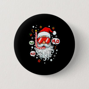 Santa Scuba Diving Equipment Funny Scuba Diver Chr 2 Inch Round Button